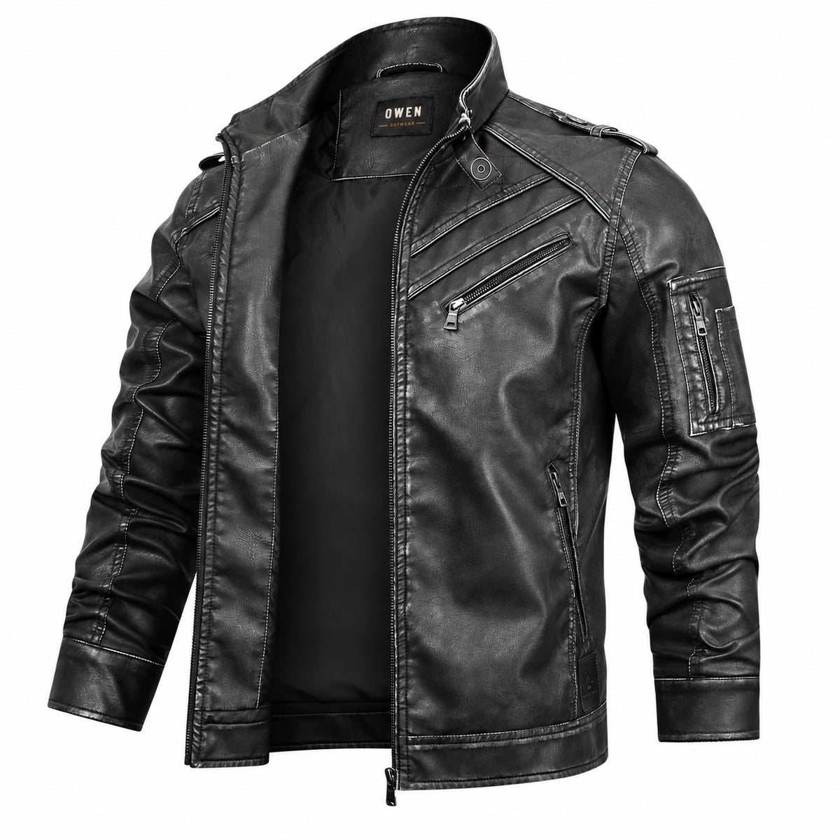 Brennan Quilted Biker Jacket – Vegan Leather