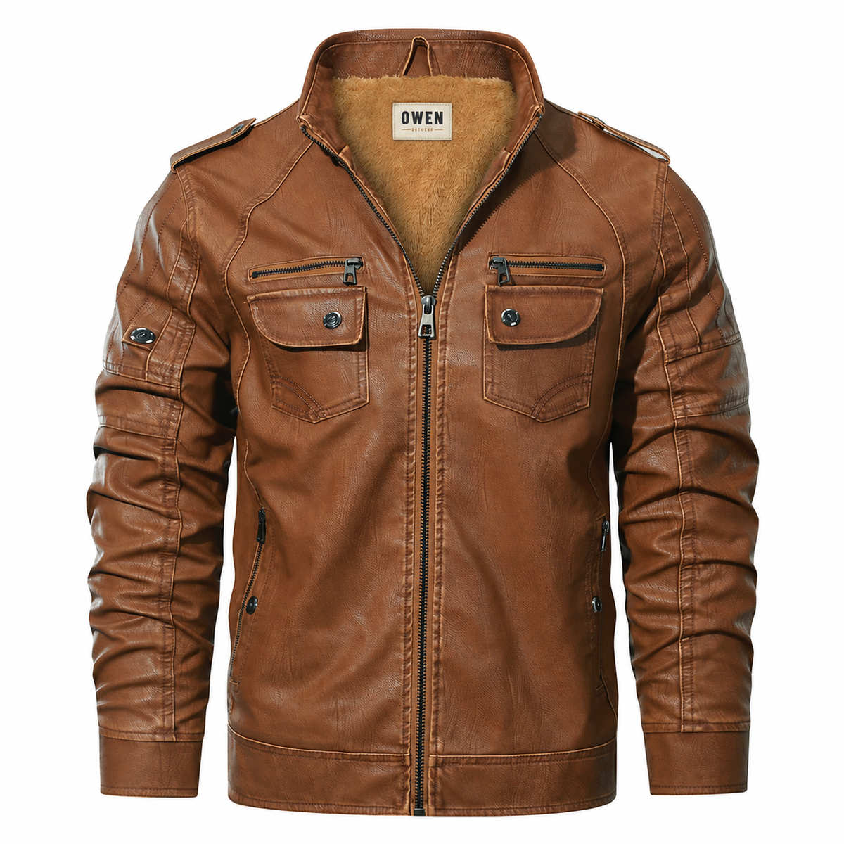 Harlow Fleece Biker Jacket – Vegan Leather