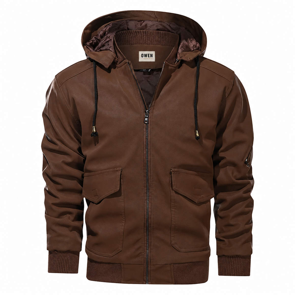 Thornton Quilted Hooded Jacket – Vegan Leather