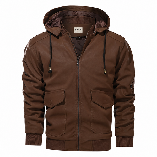 Thornton Quilted Hooded Jacket – Vegan Leather