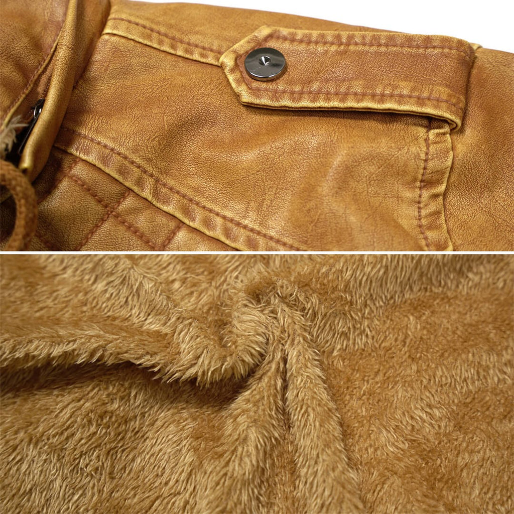 Langley jacket shoulder epaulette and plush fleece lining close-up