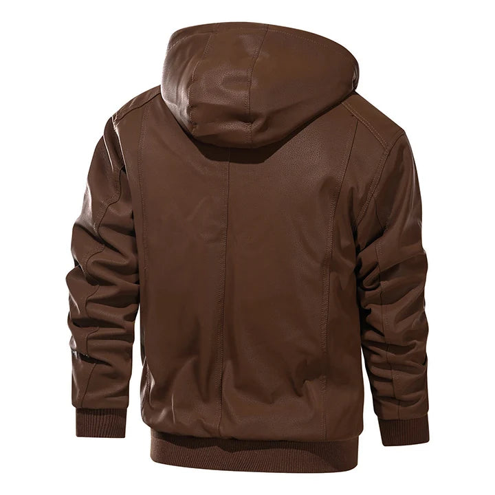 Thornton Quilted Hooded Jacket – Vegan Leather